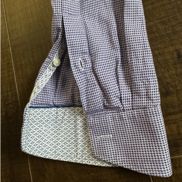Ted Baker Endurance Men's Flip Cuff Geometric Shirt Large 16 34/35 - Picture 4 of 9
